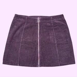 Rue21 Black Corduroy Front-Zip Mini Skirt